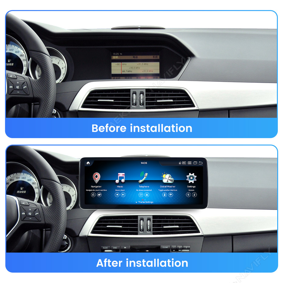 Navigatie dedicata C-Class W204 2011 - 2014, 8GB RAM 256GB ROM, Procesor Qualcomm Octacore, Android 14, Rezolutie 2K, Display QLED 10.25", DSP, Carplay&Android Auto, SIM 4G [4]