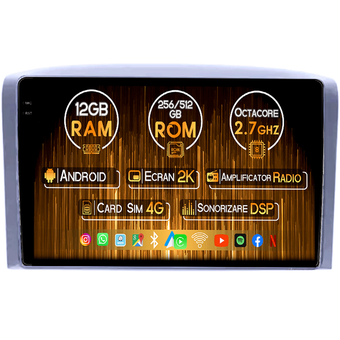 Navigatie dedicata Chevrolet 2006/Lova/Captiva/Centra/Aveo/Epica, 12GB RAM 256GB ROM, Android 13, Rezolutie 2K, Display QLED, 9", DSP, Carplay, Android Auto, Internet, Youtube [1]