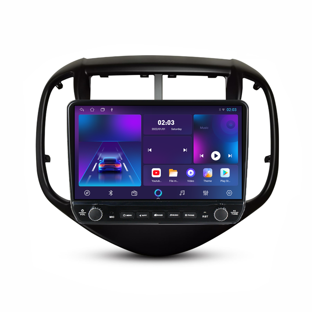 Navigatie dedicata Chevrolet Aveo 2016-2021 Tesla Cu Butoane Rotative Model 2024, 4GB RAM 64GB ROM, Procesor Quadcore, Android 14, Display QLED 10", DSP, Carplay&AndroidAuto [2]