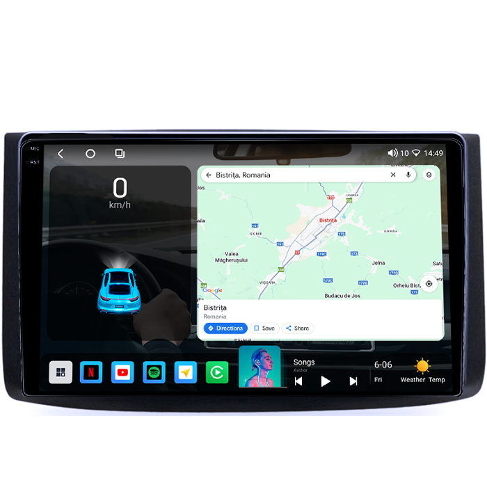 Navigatie dedicata Chevrolet Aveo 2006-2012, 4GB RAM 64GB ROM, Octacore, Android 14, Display QLED 1K 9", Carplay&Android Auto, SIM 4G, Ventilator Activ [2]