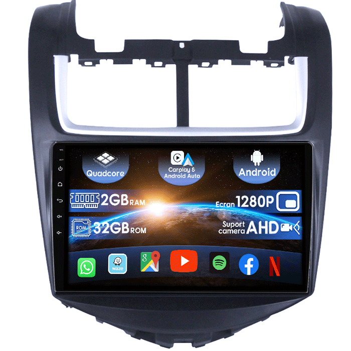 (Resigilata) Navigatie dedicata Chevrolet Aveo 2014-2017, Android 13, Wireless Carplay si Android auto 2GB RAM 32 ROM, Display IPS, 9 inch, Microfon Extern [1]