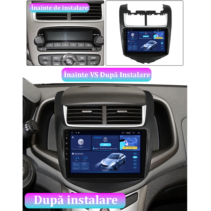 Navigatie dedicata Chevrolet Aveo 2014-2017, 4GB RAM 64GB ROM, Quadcore, Android 14, Display QLED 1K 9", DSP, Carplay&Android Auto, Suport camere AHD [5]