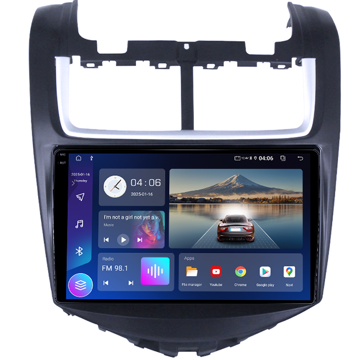 Navigatie dedicata Chevrolet Aveo 2014-2017, 4GB RAM 64GB ROM, Quadcore, Android 14, Display QLED 1K 9", DSP, Carplay&Android Auto, Suport camere AHD [2]
