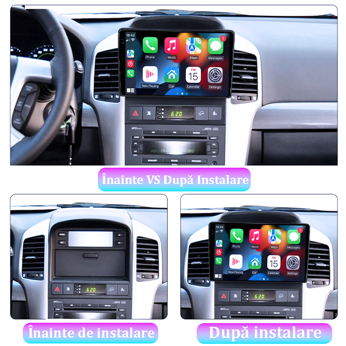 Navigatie dedicata Chevrolet Captiva 2008-2012, 4GB RAM 64GB ROM, Procesor Qualcomm Octacore, Android 14, Rezolutie 2K, Display QLED 9", DSP, Carplay&Android Auto, SIM 4G [7]