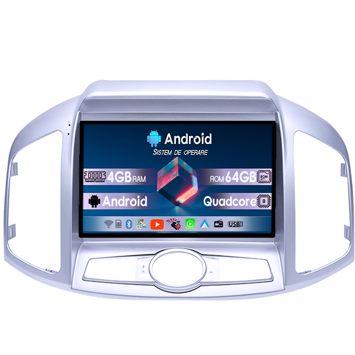 Navigatie dedicata Chevrolet Captiva 2012-2017, 4GB RAM 64GB ROM, Quadcore, Android 14, Display QLED 1K 9", DSP, Carplay&Android Auto, Suport camere AHD [1]