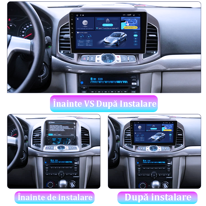 Navigatie dedicata Chevrolet Captiva 2012-2017, 4GB RAM 64GB ROM, Quadcore, Android 14, Display QLED 1K 9", DSP, Carplay&Android Auto, Suport camere AHD [5]