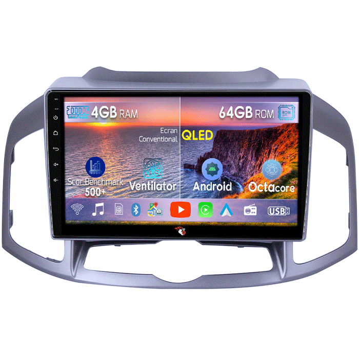 Navigatie dedicata Chevrolet Captiva 2012-2017, 4GB RAM 64GB ROM, Octacore, Android 13, Display QLED 10", DSP, Carplay, Android Auto, Internet, Youtube, Waze, WIFI, Bluetooth [1]