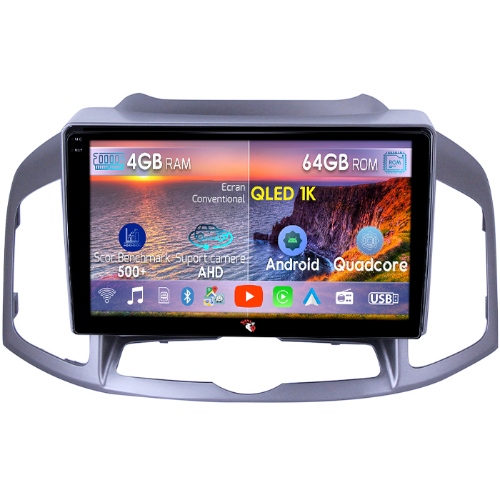 Navigatie dedicata Chevrolet Captiva 2012-2017, 4GB RAM 64GB ROM, Octacore, Android 14, Display QLED 1K 10", Carplay&Android Auto, SIM 4G, Ventilator Activ [1]