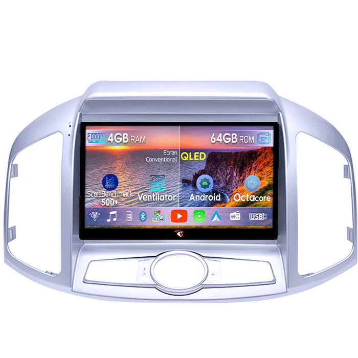 Navigatie dedicata Chevrolet Captiva 2012-2017, 4GB RAM 64GB ROM, Octacore, Android 13, Display QLED 9", DSP, Carplay, Android Auto, Internet, Youtube, Waze, WIFI, Bluetooth [1]