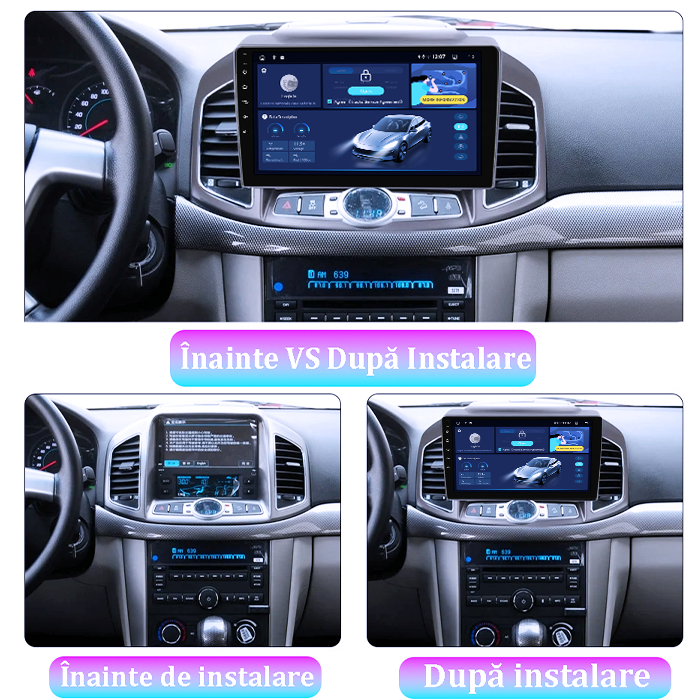 Navigatie dedicata Chevrolet Captiva 2012-2017, 4GB RAM 64GB ROM, Quadcore, Android 14, Display QLED 1K 9", DSP, Carplay&Android Auto, Suport camere AHD [5]