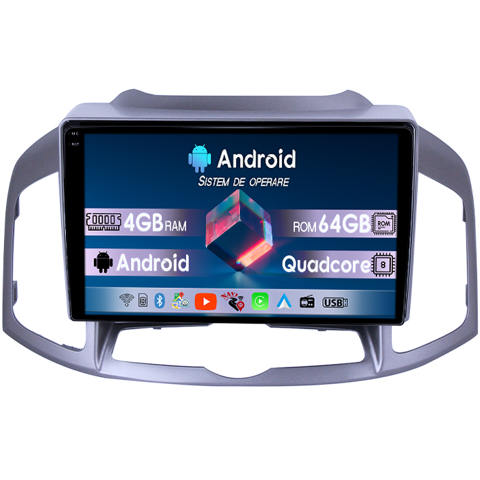 Navigatie dedicata Chevrolet Captiva 2012-2017, 4GB RAM 64GB ROM, Quadcore, Android 14, Display QLED 1K 9", DSP, Carplay&Android Auto, Suport camere AHD [1]