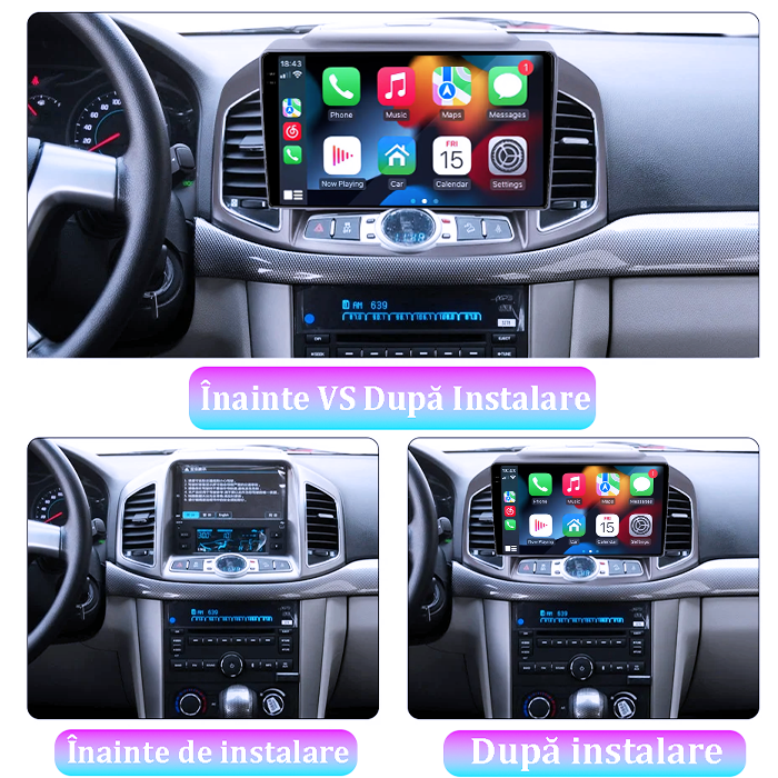 Navigatie dedicata Chevrolet Captiva 2012-2017, 4GB RAM 64GB ROM, Procesor Qualcomm Octacore, Android 14, Rezolutie 2K, Display QLED 9", DSP, Carplay&Android Auto, SIM 4G [7]
