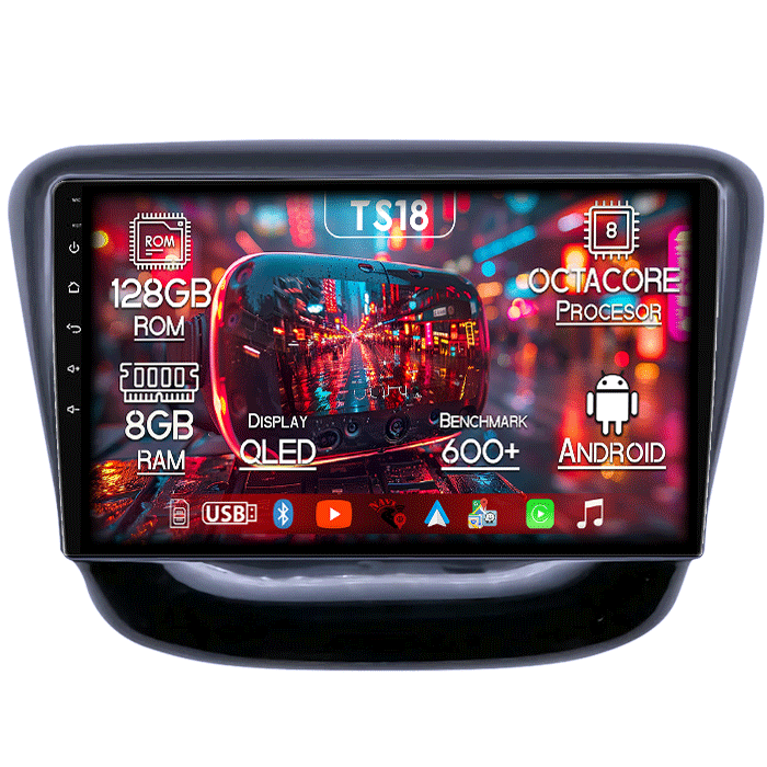 Navigatie dedicata Chevrolet Cavalier 2016, 8GB RAM 128GB ROM, Octacore, Platforma TS18, Android 13, Display QLED 9”, Suporta camera 360º, DSP, Carplay&Android Auto, SIM 4G, Ventilator Activ [1]