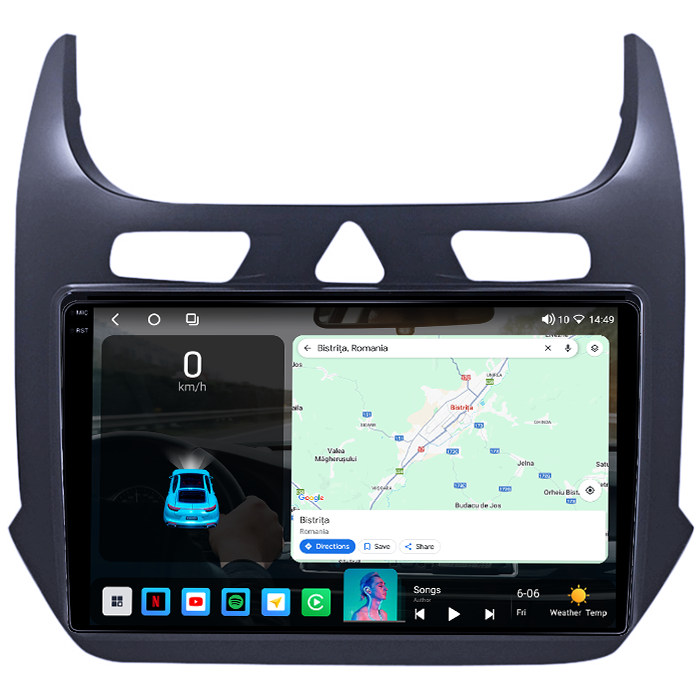 Navigatie dedicata Chevrolet Cobalt 2011-2018, 4GB RAM 64GB ROM, Octacore, Android 14, Display QLED 1K 9", Carplay&Android Auto, SIM 4G, Ventilator Activ [2]