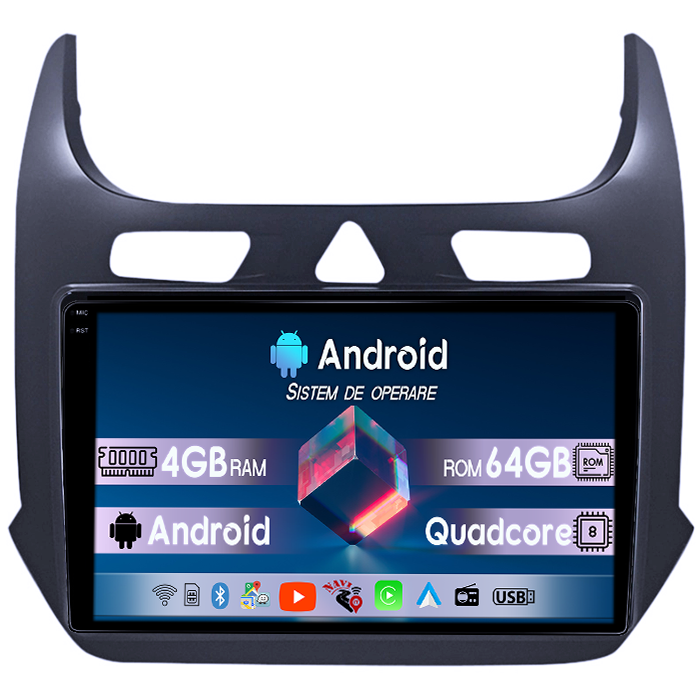 Navigatie dedicata Chevrolet Cobalt 2011-2018, 4GB RAM 64GB ROM, Quadcore, Android 14, Display QLED 1K 9", DSP, Carplay&Android Auto, Suport camere AHD [1]