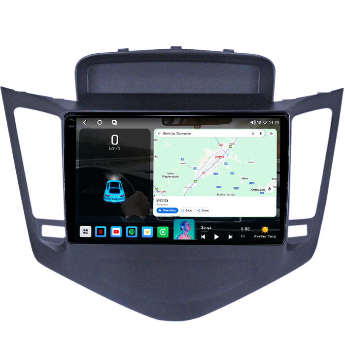 Navigatie dedicata Chevrolet Cruze 2009-2014, 4GB RAM 64GB ROM, Octacore, Android 14, Display QLED 1K 9", Carplay&Android Auto, SIM 4G, Ventilator Activ [2]