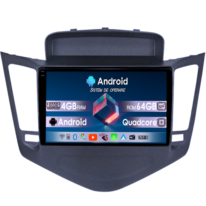 Navigatie dedicata Chevrolet Cruze 2009-2014, 4GB RAM 64GB ROM, Quadcore, Android 14, Display QLED 1K 9", DSP, Carplay&Android Auto, Suport camere AHD [1]