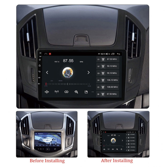 (Resigilata) Navigatie dedicata Chevrolet Cruze 2012-2015, 2 GB RAM 32 ROM, Android 13, 9", Full HD,Carplay, Android Auto, Internet, Youtube , Waze , Wi Fi , Usb , Bluetooth , Mirrorlink [5]