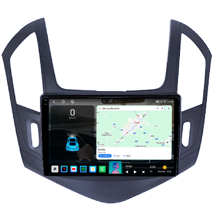 Navigatie dedicata Chevrolet Cruze 2012-2015, 4GB RAM 64GB ROM, Octacore, Android 14, Display QLED 1K 9", Carplay&Android Auto, SIM 4G, Ventilator Activ [2]