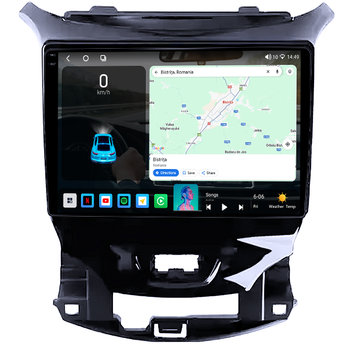Navigatie dedicata Chevrolet Cruze 2017, 4GB RAM 64GB ROM, Octacore, Android 14, Display QLED 1K 9", Carplay&Android Auto, SIM 4G, Ventilator Activ [2]