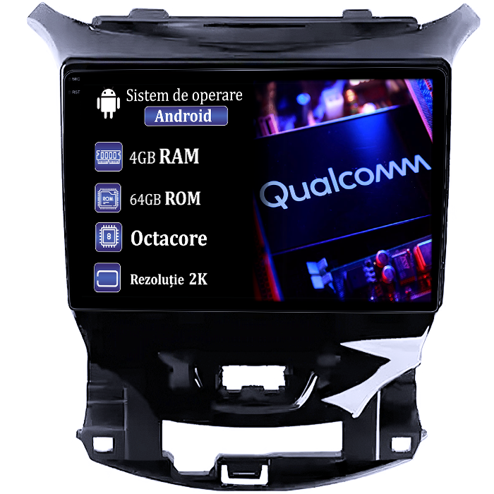 Navigatie dedicata Chevrolet Cruze 2017, 4GB RAM 64GB ROM, Procesor Qualcomm Octacore, Android 14, Rezolutie 2K, Display QLED 9", DSP, Carplay&Android Auto, SIM 4G [1]