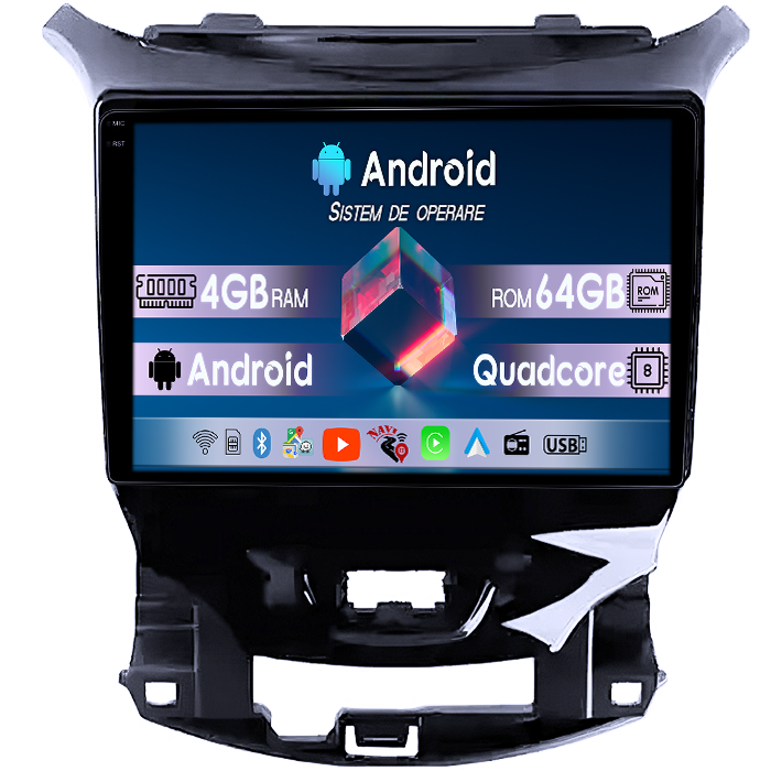 Navigatie dedicata Chevrolet Cruze 2017, 4GB RAM 64GB ROM, Quadcore, Android 14, Display QLED 1K 9", DSP, Carplay&Android Auto, Suport camere AHD [1]
