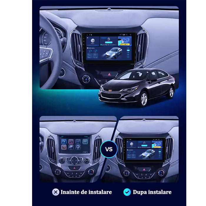 Navigatie dedicata Chevrolet Cruze 2017, 4GB RAM 64GB ROM, Quadcore, Android 14, Display QLED 1K 9", DSP, Carplay&Android Auto, Suport camere AHD [5]