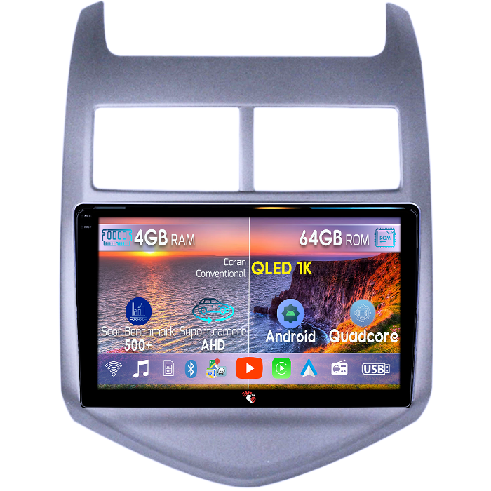 Navigatie dedicata Chevrolet Cruze Aveo 2008-2015, 4GB RAM 64GB ROM, Octacore, Android 14, Display QLED 1K 9", Carplay&Android Auto, SIM 4G, Ventilator Activ [1]