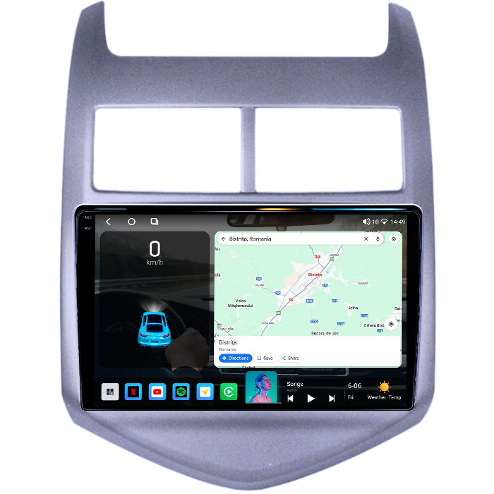 Navigatie dedicata Chevrolet Cruze Aveo 2008-2015, 4GB RAM 64GB ROM, Octacore, Android 14, Display QLED 1K 9", Carplay&Android Auto, SIM 4G, Ventilator Activ [2]