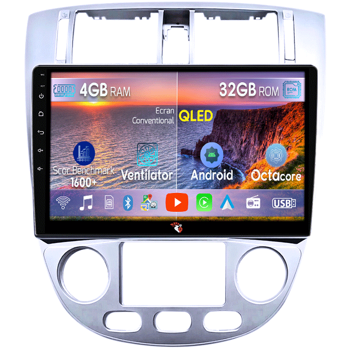 Navigatie dedicata Chevrolet Lacetti 2004-2013, 4 GB RAM 32 ROM, Android 13, Display QLED, 9",DSP, Carplay, Android Auto, Internet, Youtube , Waze , Wi Fi , Usb , Bluetooth , Mirrorli [1]