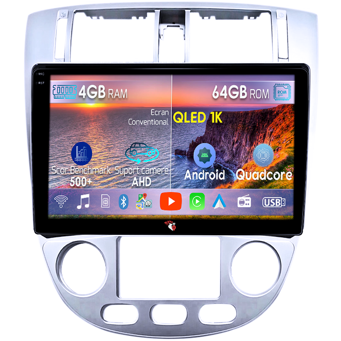 Navigatie dedicata Chevrolet Lacetti 2004-2013, 4GB RAM 64GB ROM, Octacore, Android 14, Display QLED 1K 9", Carplay&Android Auto, SIM 4G, Ventilator Activ [1]