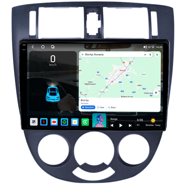 Navigatie dedicata Chevrolet Lacetti 2004-2013, 4GB RAM 64GB ROM, Octacore, Android 14, Display QLED 1K 10", Carplay&Android Auto, SIM 4G, Ventilator Activ [2]