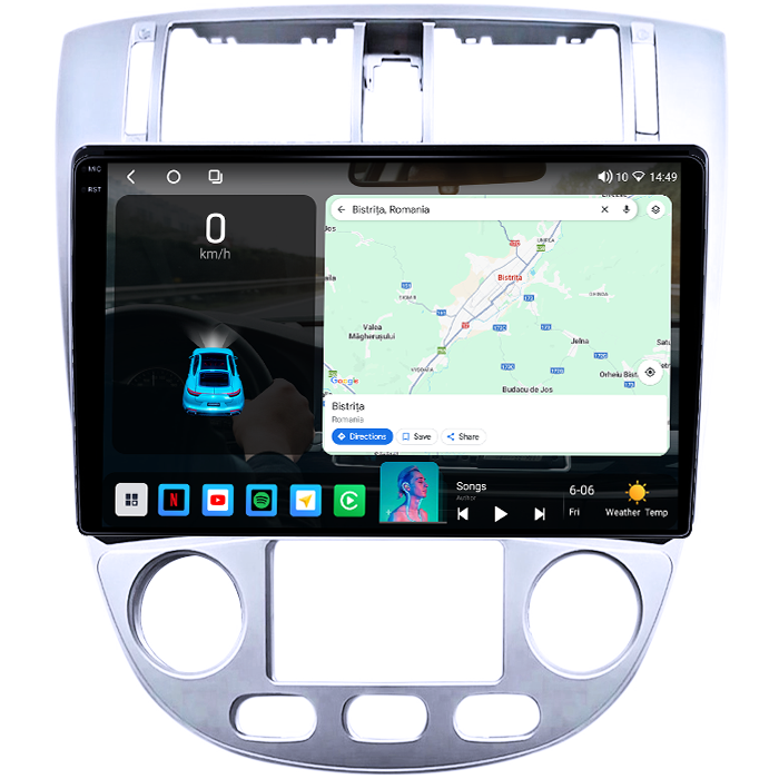 Navigatie dedicata Chevrolet Lacetti 2004-2013,4GB RAM 64GB ROM, Procesor Qualcomm Octacore, Android 14, Rezolutie 2K, Display QLED 9", DSP, Carplay&Android Auto, SIM 4G [3]