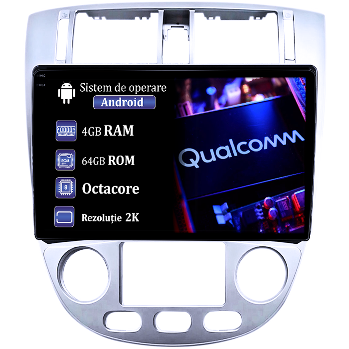 Navigatie dedicata Chevrolet Lacetti 2004-2013,4GB RAM 64GB ROM, Procesor Qualcomm Octacore, Android 14, Rezolutie 2K, Display QLED 9", DSP, Carplay&Android Auto, SIM 4G [1]