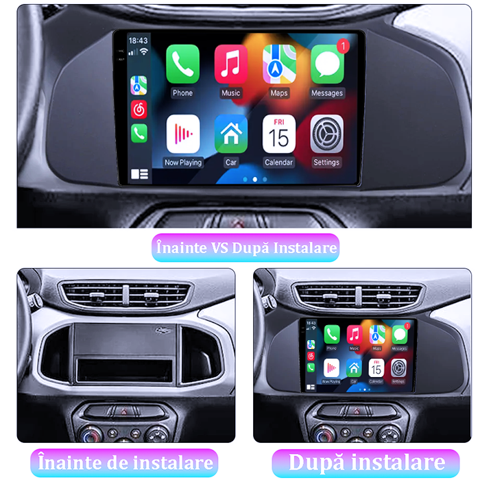 Navigatie dedicata Chevrolet Onix 2012-2019, 4GB RAM 64GB ROM, Procesor Qualcomm Octacore, Android 14, Rezolutie 2K, Display QLED 9", DSP, Carplay&Android Auto, SIM 4G [7]