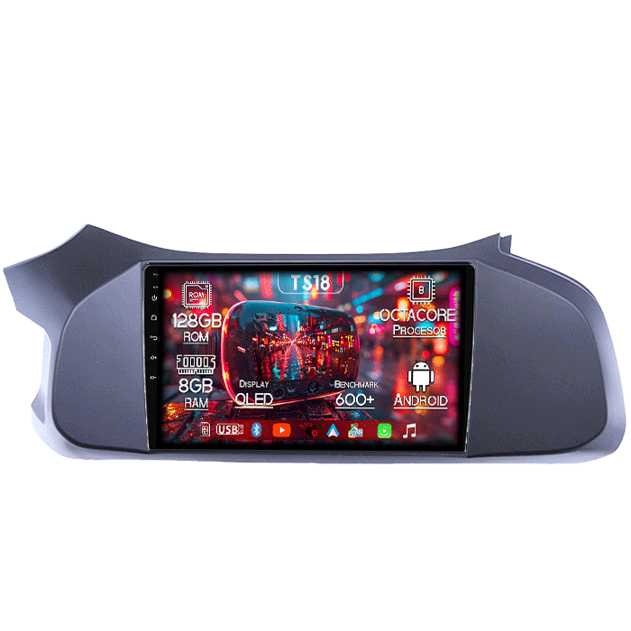Navigatie dedicata Chevrolet Onix 2012-2019, 8GB RAM 128GB ROM, Octacore, Platforma TS18, Android 13, Display QLED 9”, Suporta camera 360º, DSP, Carplay&Android Auto, SIM 4G, Ventilator Activ [1]