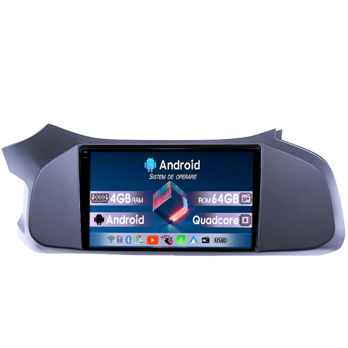 Navigatie dedicata Chevrolet Onix 2012-2019, 4GB RAM 64GB ROM, Quadcore, Android 14, Display QLED 1K 9", DSP, Carplay&Android Auto, Suport camere AHD [1]