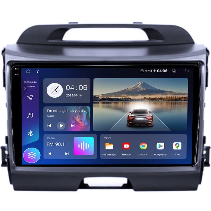 Navigatie dedicata Kia Sportage 2010-2015, 4GB RAM 64GB ROM, Procesor Qualcomm Octacore, Android 14, Rezolutie 2K, Display QLED 9", DSP, Carplay&Android Auto, SIM [2]