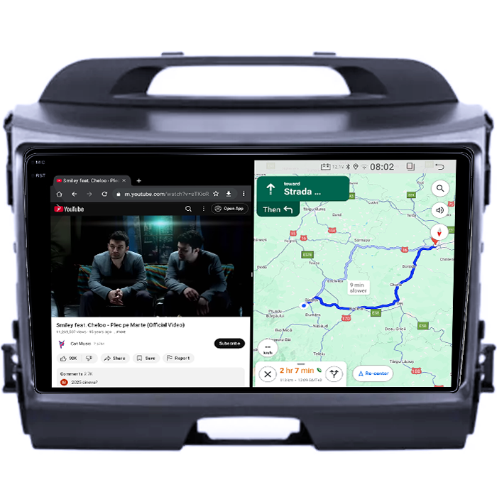 Navigatie dedicata Kia Sportage 2010-2015, 4GB RAM 64GB ROM, Procesor Qualcomm Octacore, Android 14, Rezolutie 2K, Display QLED 9", DSP, Carplay&Android Auto, SIM [4]