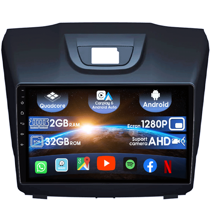 (Resigilata) Navigatie dedicata Chevrolet S10, Isuzu D-Max, Holden Colorado 2014-2018, 2GB RAM 32GB ROM, Quad Core, Display 9" IPS Full HD, Carplay, Android 13, , Suport camere AHD [1]