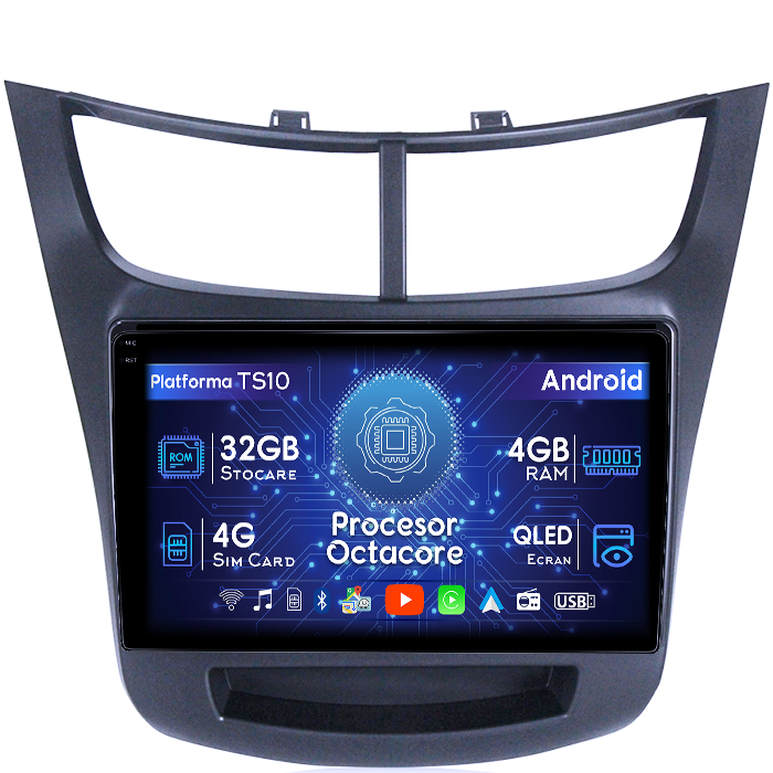 Navigatie dedicata Chevrolet Sail 2015-2018, 4GB RAM 32GB ROM, Octacore, Android 14, Display QLED 1K 9", DSP, Carplay&Android Auto, SIM 4G, Bluetooth, Ventilator Activ [1]
