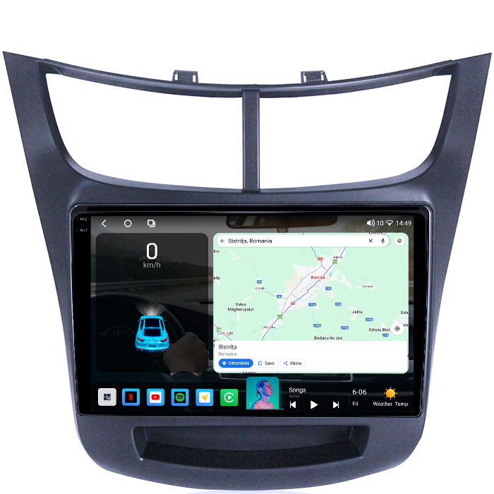 Navigatie dedicata Chevrolet Sail 2015-2018, 4GB RAM 64GB ROM, Procesor Qualcomm Octacore, Android 14, Rezolutie 2K, Display QLED 9", DSP, Carplay&Android Auto, SIM 4G [2]