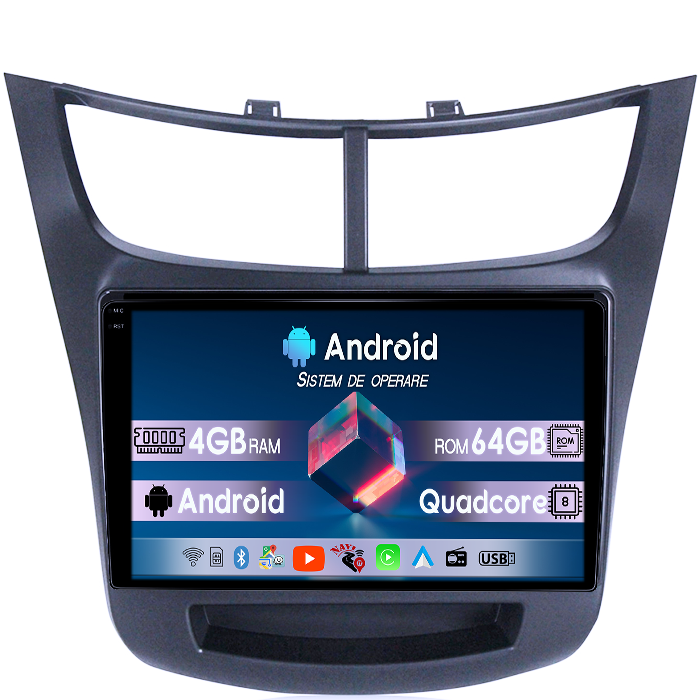 Navigatie dedicata Chevrolet Sail 2015-2018, 4GB RAM 64GB ROM, Quadcore, Android 14, Display QLED 1K 9", DSP, Carplay&Android Auto, Suport camere AHD [1]