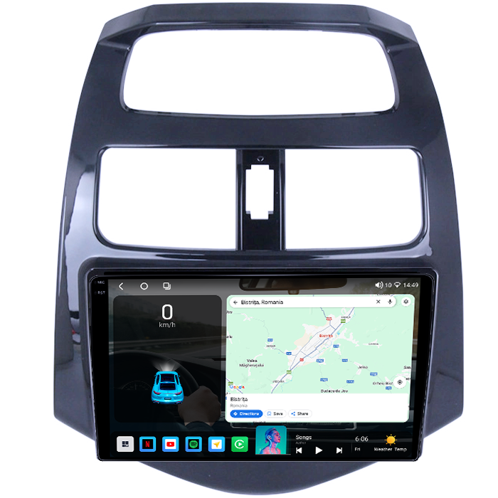 Navigatie dedicata Chevrolet Spark 2010-2014, 4GB RAM 64GB ROM, Octacore, Android 14, Display QLED 1K 9", Carplay&Android Auto, SIM 4G, Ventilator Activ [2]