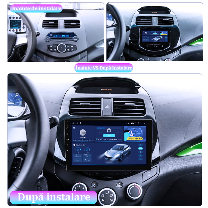 Navigatie dedicata Chevrolet Spark 2010-2014,8GB RAM 128GB ROM, Octacore, Platforma TS18, Android 13, Display QLED 9”, Suporta camera 360º, DSP, Carplay&Android Auto, SIM 4G, Ventilator Activ [5]