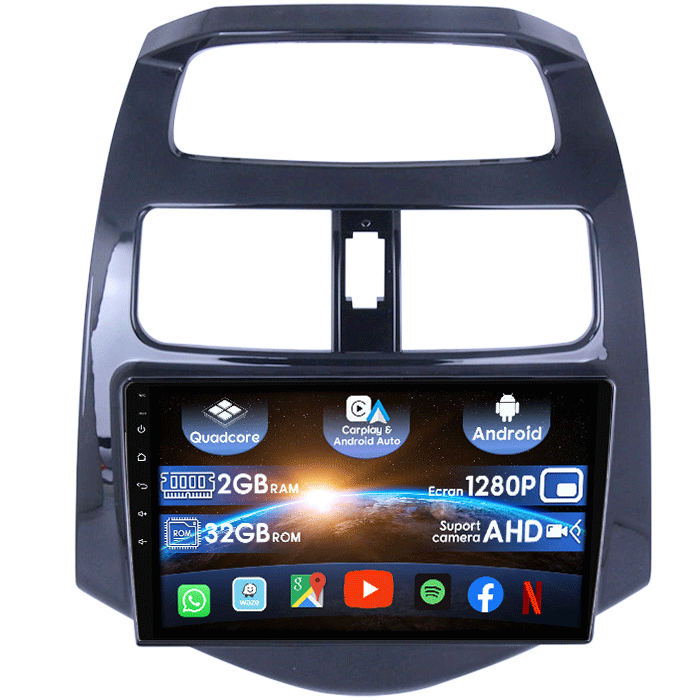 (Resigilata) Navigatie dedicata Chevrolet Spark 2010-2014, Android 13, Wireless Carplay si Android auto 2 GB RAM 32 ROM, Display IPS, 9 inch, Microfon Extern, Full HD [1]