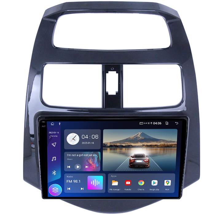 Navigatie dedicata Chevrolet Spark 2010-2014, Android 14, Wireless Carplay si Android auto 4GB RAM 64GB ROM, Display QLED  9 inch, Microfon Extern, QLED [2]