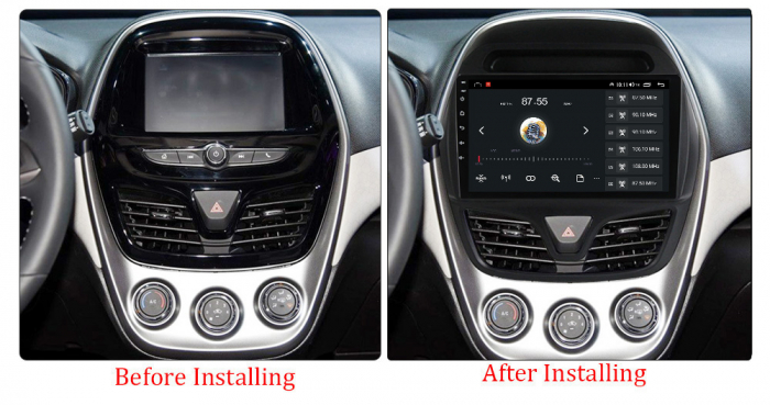 Navigatie dedicata Chevrolet Spark 2015-2018, 4 GB RAM 32 ROM, Android 13, Display QLED, 9",DSP, Carplay, Android Auto, Internet, Youtube , Waze , Wi Fi , Usb , Bluetooth , Mirrorlink [5]