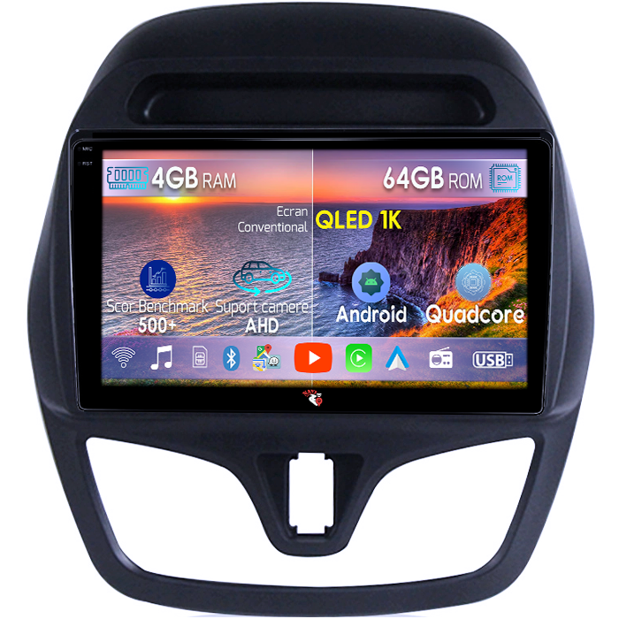 Navigatie dedicata Chevrolet Spark 2015-2018, 4GB RAM 64GB ROM, Octacore, Android 14, Display QLED 1K 9", Carplay&Android Auto, SIM 4G, Ventilator Activ [1]