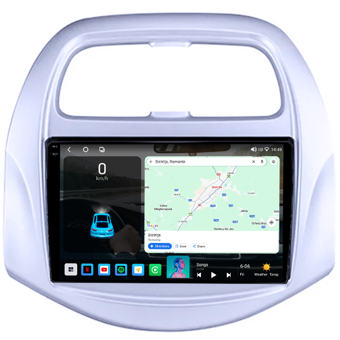 Navigatie dedicata Chevrolet Spark Beat 2018-2020, 4GB RAM 64GB ROM, Procesor Qualcomm Octacore, Android 14, Rezolutie 2K, Display QLED 9", DSP, Carplay&Android Auto, SIM 4G [2]
